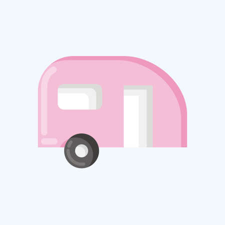 Icon caravan. suitable for Automotive symbol. flat style. simple design editable. design template vector. simple illustrationのイラスト素材