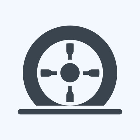Icon Tire Flat. suitable for Automotive symbol. glyph style. simple design editable. design template vector. simple illustrationのイラスト素材