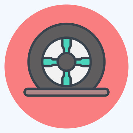 Icon Tire Flat. suitable for Automotive symbol. color mate style. simple design editable. design template vector. simple illustrationのイラスト素材