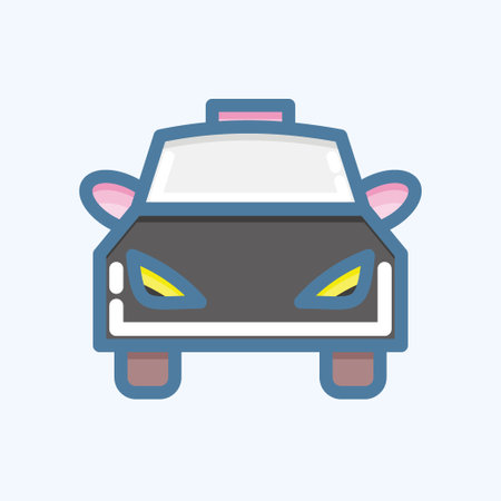 Icon Taxi. suitable for Automotive symbol. doodle style. simple design editable. design template vector. simple illustrationのイラスト素材