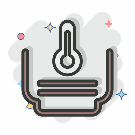 Icon Temperature. related to Laundry symbol. Comic Style. simple design editable. simple illustration, good for printsのイラスト素材