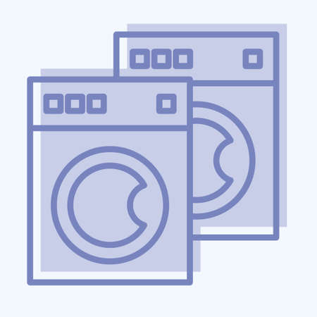 Icon Washing Machines. related to Laundry symbol. two tone style. simple design editable. simple illustration, good for printsのイラスト素材