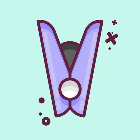 Icon Clothespin. related to Laundry symbol. MBE style. simple design editable. simple illustration, good for printsのイラスト素材