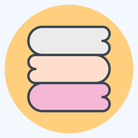 Icon Clan Towel. related to Laundry symbol. color mate style. simple design editable. simple illustration, good for printsのイラスト素材