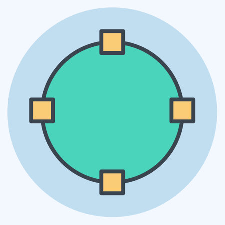 Icon Draw Circle. related to Graphic Design Tools symbol. color mate style. simple design editable. simple illustration. simple vector iconsのイラスト素材