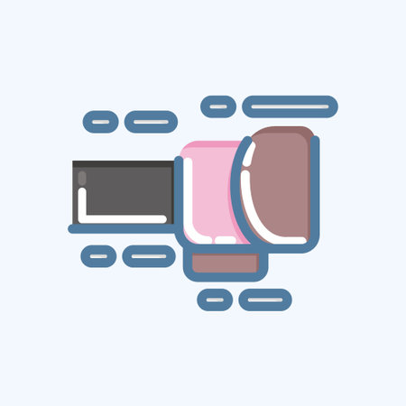 Icon Punch. related to Combat Sport symbol. doodle style. simple design editable. simple illustration.boxingのイラスト素材