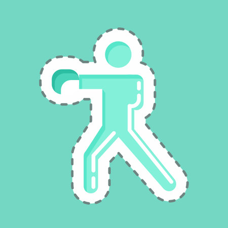 Sticker line cut Boxing. related to Combat Sport symbol. simple design editable. simple illustration.boxingのイラスト素材