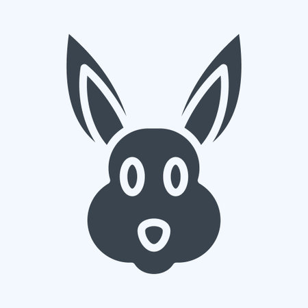 Icon Rabbit. related to Animal Head symbol. glyph style. simple design editable. simple illustration. cute. educationのイラスト素材