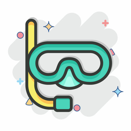 Icon Mask and Snorkel. related to Thailand symbol. Comic Style. simple design editable. simple illustration. simple vector icons. World Travel tourism. Thaiのイラスト素材