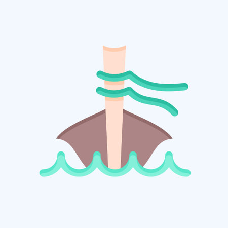 Icon Long Tail Boat. related to Thailand symbol. flat style. simple design editable. simple illustration. simple vector icons. World Travel tourism. Thaiのイラスト素材