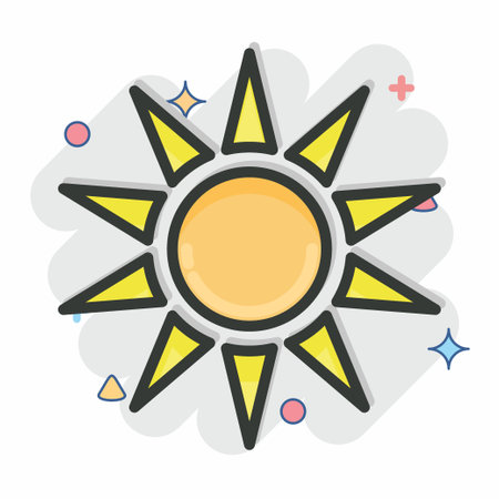 Icon Sunlight. related to Thailand symbol. Comic Style. simple design editable. simple illustration. simple vector icons. World Travel tourism. Thaiのイラスト素材