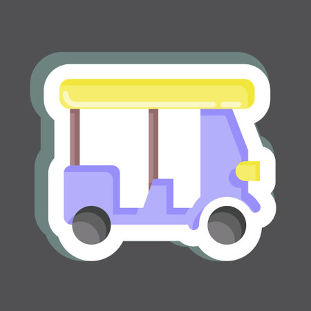 Sticker Tuk tuk. related to Thailand symbol. simple design editable. simple illustration. simple vector icons. World Travel tourism. Thaiのイラスト素材