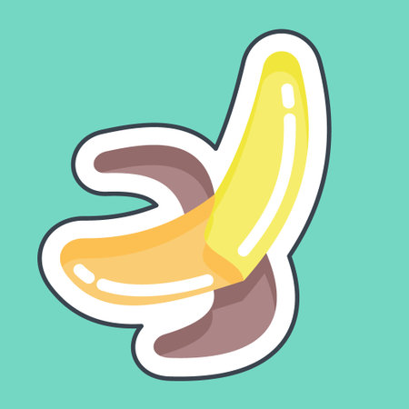 Sticker line cut Banana. related to Thailand symbol. simple design editable. simple illustration. simple vector icons. World Travel tourism. Thaiのイラスト素材