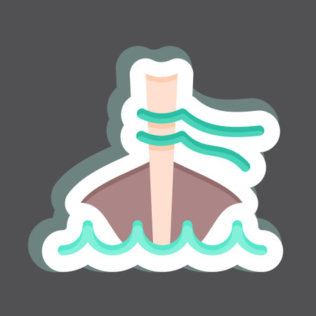 Sticker Long Tail Boat. related to Thailand symbol. simple design editable. simple illustration. simple vector icons. World Travel tourism. Thaiのイラスト素材