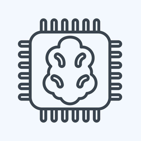 Icon Artificial Intelligence. related to Machine Learning symbol. line style. simple design...