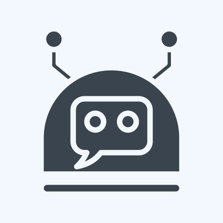 Icon Chatbot. related to Machine Learning symbol. glyph style. simple design editable. simple illustration. simple vector iconsのイラスト素材