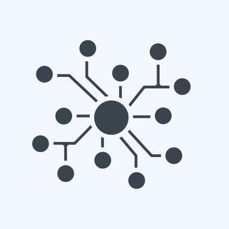 Icon Neural Network. related to Machine Learning symbol. glyph style. simple design editable. simple illustration. simple vector iconsのイラスト素材