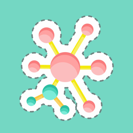 Sticker line cut Q-Learning. related to Machine Learning symbol. simple design editable. simple illustration. simple vector iconsのイラスト素材