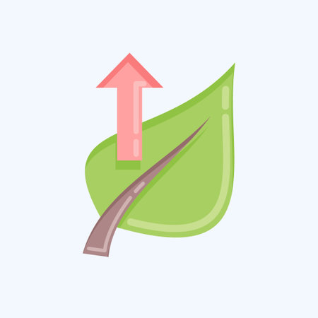 Icon Leaf 2. related to Flora symbol. flat style. simple illustration. plant. Oak. leaf. roseのイラスト素材
