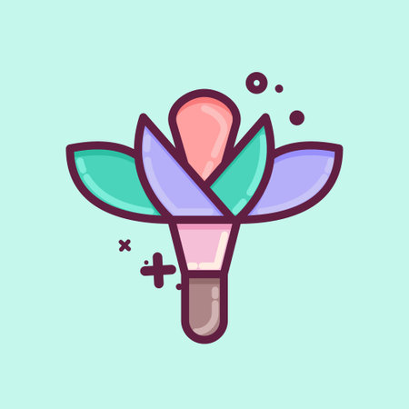 Icon Flower 2. related to Flora symbol. MBE style. simple illustration. plant. Oak. leaf. roseのイラスト素材