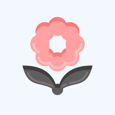 Icon Flower. related to Flora symbol. flat style. simple illustration. plant. Oak. leaf. roseのイラスト素材