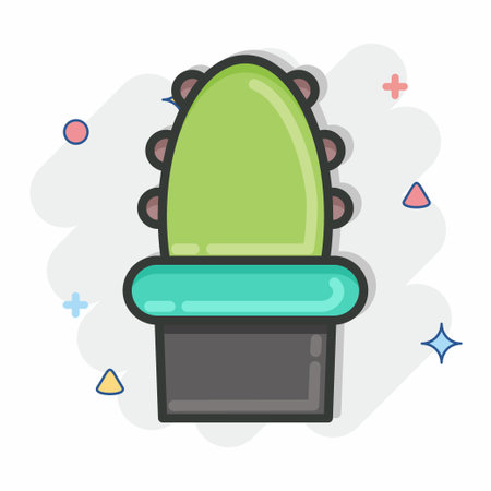 Icon Cactus. related to Flora symbol. Comic Style. simple illustration. plant. Oak. leaf. roseのイラスト素材