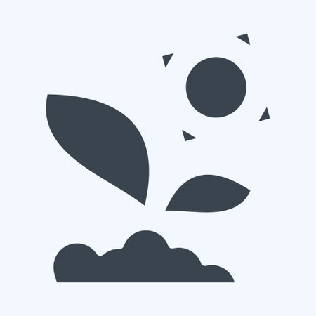 Icon Sprout 3. related to Flora symbol. glyph style. simple illustration. plant. Oak. leaf. roseのイラスト素材