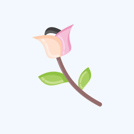 Icon Rose. related to Flora symbol. flat style. simple illustration. plant. Oak. leaf. roseのイラスト素材
