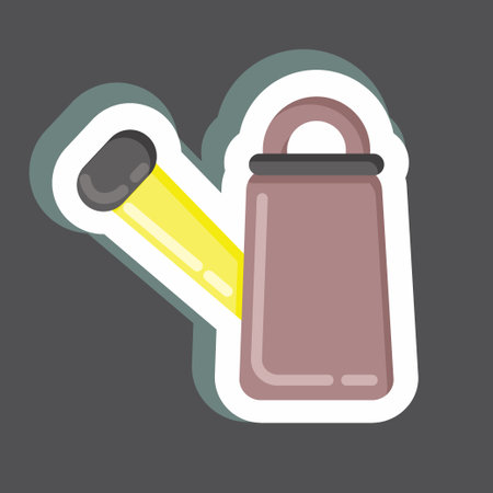 Sticker Watering Can 2. related to Flora symbol. simple illustration. plant. Oak. leaf. roseのイラスト素材