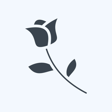 Icon Rose. related to Flora symbol. glyph style. simple illustration. plant. Oak. leaf. roseのイラスト素材