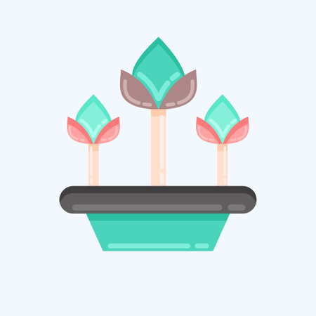 Icon Tulips. related to Flora symbol. flat style. simple illustration. plant. Oak. leaf. roseのイラスト素材