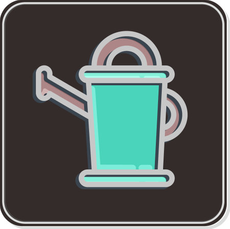 Icon Watering Can. related to Flora symbol. Glossy Style. simple illustration. plant. Oak. leaf. roseのイラスト素材