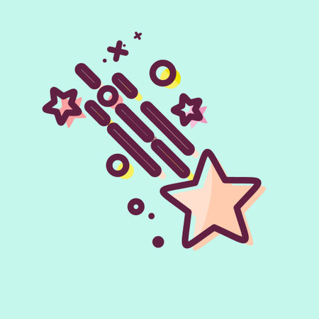 Icon Shooting Star. related to Stars symbol. MBE style. simple design editable. simple illustration....