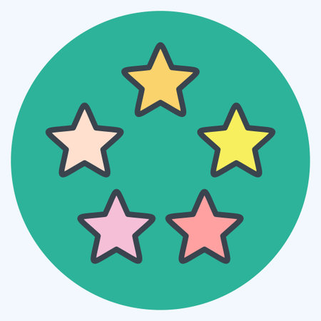 Icon Five Stars. related to Stars symbol. color mate style. simple design editable. simple illustration. simple vector iconsのイラスト素材