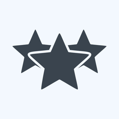 Icon Three Stars. related to Stars symbol. glyph style. simple design editable. simple illustration....