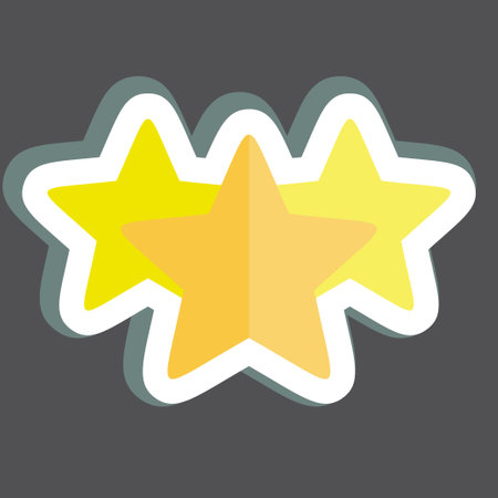 Sticker Three Stars. related to Stars symbol. simple design editable. simple illustration. simple...