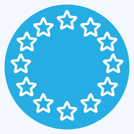 Icon EU Stars. related to Stars symbol. blue eyes style. simple design editable. simple illustration. simple vector iconsのイラスト素材