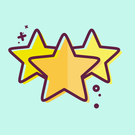 Icon Three Stars. related to Stars symbol. MBE style. simple design editable. simple illustration. simple vector iconsのイラスト素材
