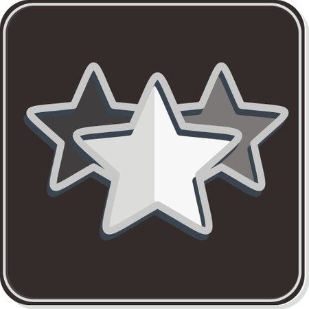 Icon Three Stars. related to Stars symbol. Glossy Style. simple design editable. simple illustration. simple vector iconsのイラスト素材