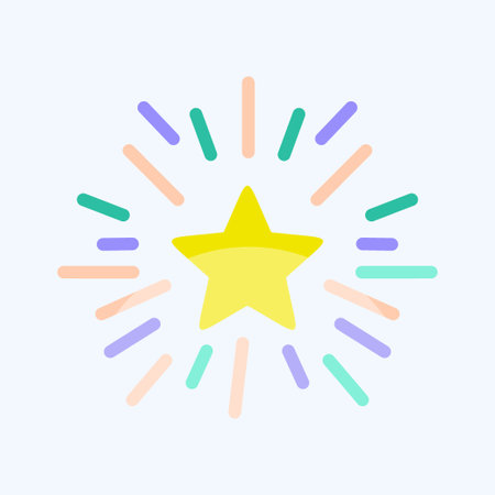 Icon Star with Rays. related to Stars symbol. flat style. simple design editable. simple...