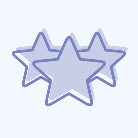 Icon Three Stars. related to Stars symbol. two tone style. simple design editable. simple illustration. simple vector iconsのイラスト素材