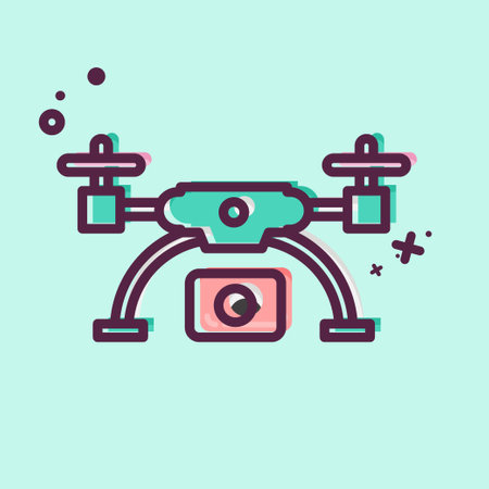 Icon drone and Aerial Imaging. related to Photography symbol. MBE style. simple design editable. simple illustrationのイラスト素材