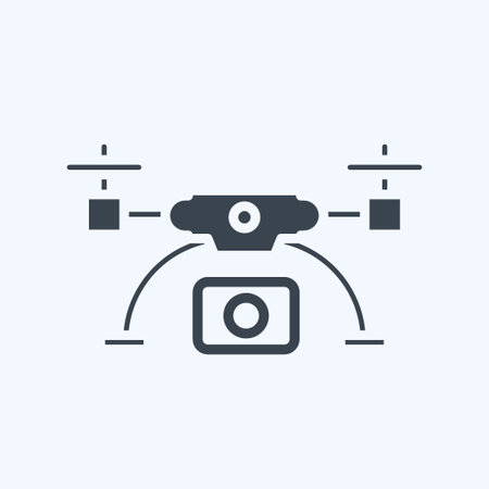 Icon drone and Aerial Imaging. related to Photography symbol. glyph style. simple design editable....