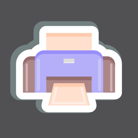 Sticker line cut Photo Printer. related to Photography symbol. simple design editable. simple...