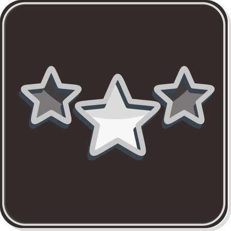 Icon 3 Stars. related to Stars symbol. Glossy Style. simple design editable. simple illustration....