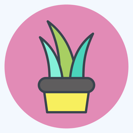 Icon Plant 2. related to Flora symbol. color mate style. simple illustration. plant. Oak. leaf. roseのイラスト素材