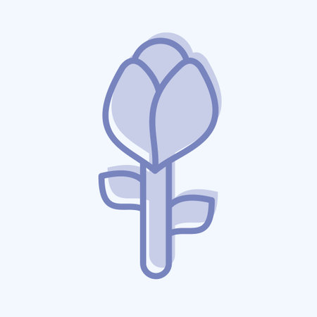 Icon Rose 2. related to Flora symbol. two tone style. simple illustration. plant. Oak. leaf. roseのイラスト素材