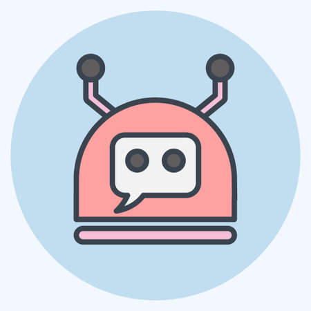 Icon Chatbot. related to Machine Learning symbol. color mate style. simple design editable. simple illustration. simple vector iconsのイラスト素材