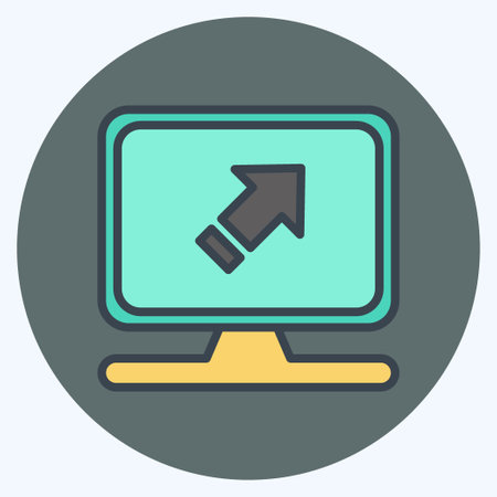 Icon Computer System. related to Machine Learning symbol. color mate style. simple design editable. simple illustration. simple vector iconsのイラスト素材