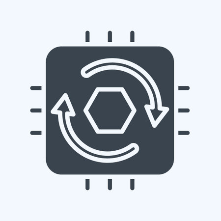 Icon Temporal Cycle Consistency. related to Machine Learning symbol. glyph style. simple design editable. simple illustration. simple vector iconsのイラスト素材